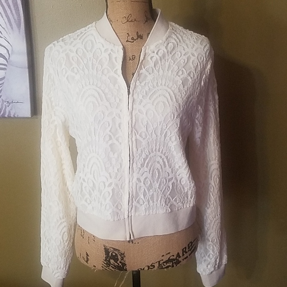 Lacy lined baseball jacket
